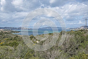 Landscape from sardinia with la maddalena archipel as background photo