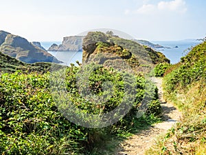 Landscape of the Sark Island, Guernsey, Channel Islands