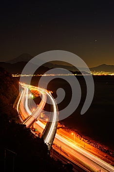Landscape of the Satta pass at dawn in Shizuoka, Japan photo