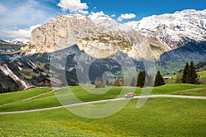 Landscape scene from First to Grindelwald, Bernese Oberland, Switzerland