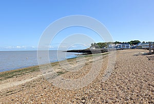 A Landscape scene of the pebbled beach at Tankerton