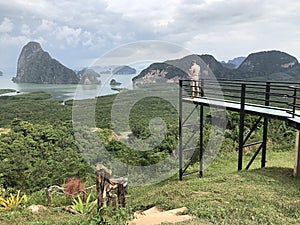 Landscape and scenery visible from Samet Nangshe in Phang Nga Province, Thailand.