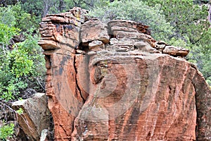 Landscape scenic view of Bell Trail, No. 13 at Wet Beaver Wilderness, Coconino National Forest, Arizona, United States