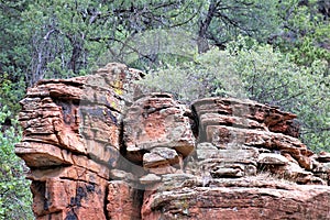 Landscape scenic view of Bell Trail, No. 13 at Wet Beaver Wilderness, Coconino National Forest, Arizona, United States