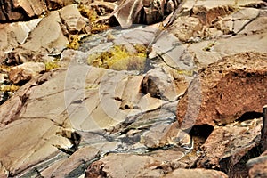 Landscape scenic view of Hieroglyphic  Canyon, Superstition Mountains, Hohokam Petroglyphs, Gold Canyon, Arizona, United States