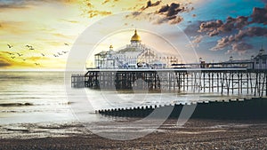 Landscape by the sea. Eastbourne Pier , East Sussex England UK