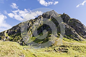 Landscape between sea and mountain in Andenes in Lofoten in Norway