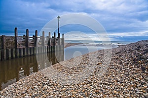 Landscape sea sky pebbles