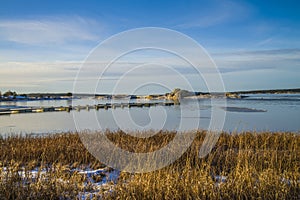 Landscape by the sea in the winter