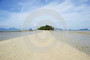 Landscape and seascape of beach way or tombolo sea go to small i