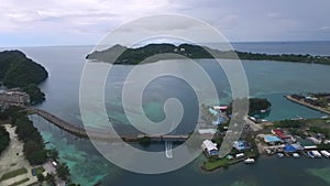 Landscape and Seascape of Koror island in Palau. Meyungs island, Long Island Park in Background