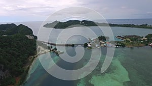 Landscape and Seascape of Koror island in Palau. Meyungs island, Long Island Park in Background I