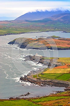 Landscape seascape sunrise morning sunlight Valentia Island  Cromwell Point Lighthouse Portmagee Ring ok Kerry Ireland