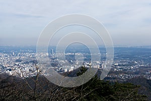 A Landscape seen from the sacred Mount Takao,Kanto,Japan