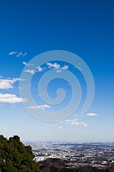 A Landscape seen from the sacred Mount Takao,Kanto,Japan