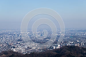 A Landscape seen from the sacred Mount Takao,Kanto,Japan