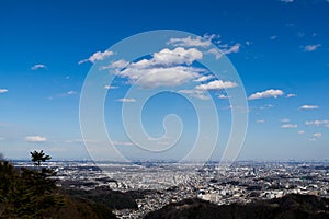 A Landscape seen from the sacred Mount Takao,Kanto,Japan