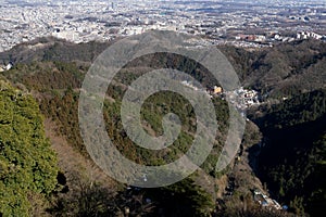 A Landscape seen from the sacred Mount Takao,Kanto,Japan