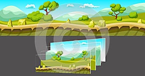 Landscape With Separated Layers For Game