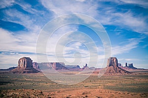 A landscape shot of the Sedona Monument Valley