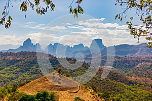 Landscape shot of Simien Mountains National Park in Amhara, Ethiopia