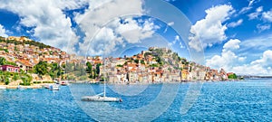 Landscape with Sibenik, dalmatian coast  Croatia photo