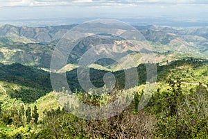 Landscape of Sierra Maestra mountain range as viewed from La Gran Piedra mountain, Cu