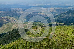 Landscape of Sierra Maestra mountain range as viewed from La Gran Piedra mountain, Cu