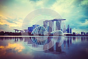 Landscape of the Singapore financial district, singapore skyline