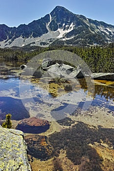 Landscape with Sivrya peak and Banski lakes, Pirin Mountain