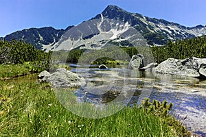 Landscape with Sivrya peak and Banski lakes, Pirin Mountain