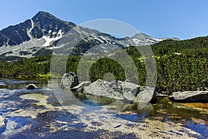 Landscape with Sivrya peak and Banski lakes, Pirin Mountain