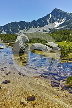 Landscape with Sivrya peak and Banski lakes, Pirin Mountain