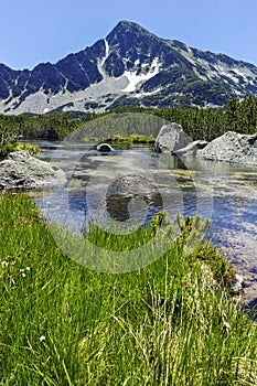 Landscape with Sivrya peak and Banski lakes, Pirin Mountain