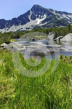 Landscape with Sivrya peak and Banski lakes, Pirin Mountain