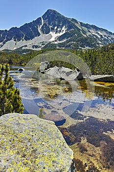 Landscape with Sivrya peak and Banski lakes, Pirin Mountain,