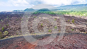 Landscape with slope of old craters of Etna