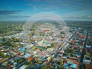 Landscape of small town in Latin America