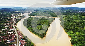 The landscape of the small town, Malinau, North Kalimantan, Indonesia.