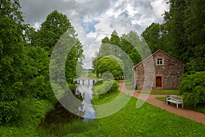 Landscape with small wooden bridge