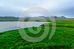 Landscape and the Snaefellsjokull volcano