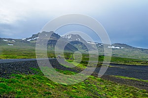 Landscape and the Snaefellsjokull volcano