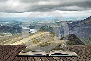 Landscape of Snowdonia from halfway up Mount Snowdon concept com