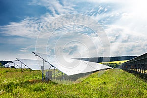 Landscape with solar power plant