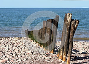 Landscape - Somerset coast, old sea defences photo