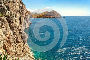 Punta Campanella and landscape of Sorrento`s peninsula photo