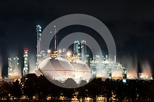 Landscape of sphere tank of storage gas and liquid chamical.