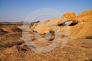 Landscape of the Spitzkoppe granite peaks in Namibia