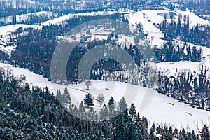 A landscape of srinagar`s valley, view from pari mahal, srinagar, kashmir, india