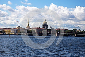 Landscape of St Petersburg from Neva River, Russia